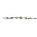 Designer Sterling Silver Bracelet setted with Faceted Rainbow Moon Stone